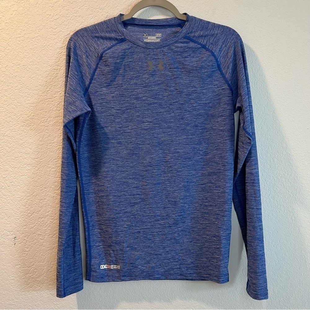 Women’s Under Armour blue heat gear long sleeve compression shirt size large L